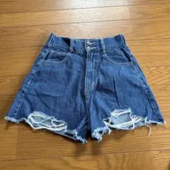 ダークブルー デニムショートパンツ Fサイズ
