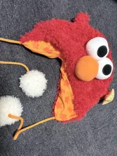 エルモ フリース帽子 ポンポン付き