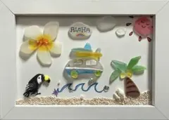 シーグラスアート ALOHA Hawaii ハンドメイド