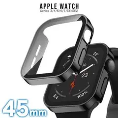 apple Watch カバー 45mm アップルウォッチ フラットケース 黒