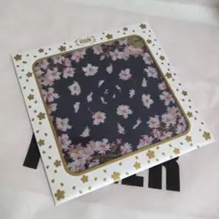 新品未使用 FEILER フェイラー 　SAKURA ハンカチ ネイビー 桜
