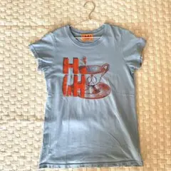 半袖プリントTシャツ 水色