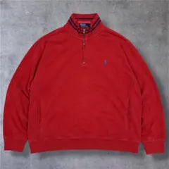 Polo by Ralph Lauren ハーフジップ スウェット 赤　M