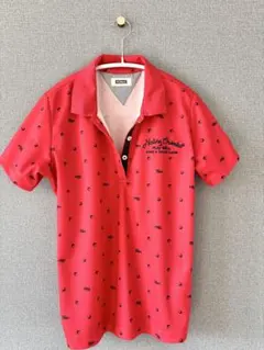 【美品】Kolwin 赤 ドット柄 ポロシャツ Lのサムネイル