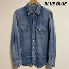 BLUE BLUE デニムウエスタンシャツ ユーズド加工 L 3