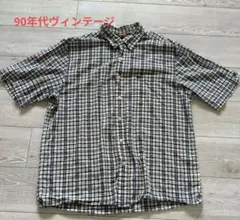 【希少/90s】ティンバーランド 刺繍ロゴ チェックシャツ 半袖 L/Gのサムネイル