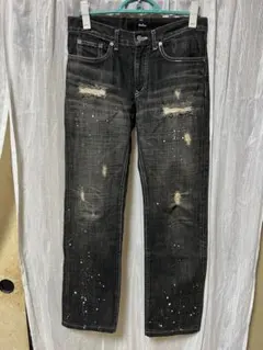 00s archive Halb painted black denim Y2K