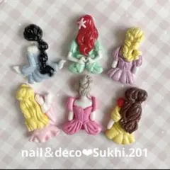 スピード発送！再入荷！プリンセス　デコパーツ6個セット♡No.201