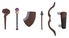 ガシャポンクエスト 青い森のエルフ編 2種 初心者魔法使いセット 木の弓セット
