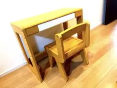 【直接引取り】木製キッズデスク・チェアセット