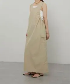 earthy/アーシー　ナイロン 2WAY ギャザージャンスカ　M ベージュのサムネイル