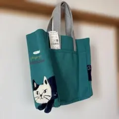 【タグ付】クスグルジャパン 猫ちゃん 仕切り スクエア トートバッグ