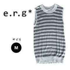 e.r.g* ストライプ タンクトップ ニット ノースリーブ Mのサムネイル