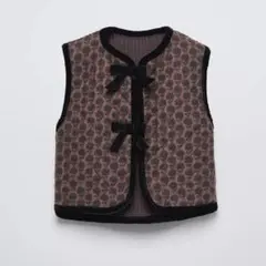 ZARA kidsコンビネーションニット フラワーベスト 89㎝