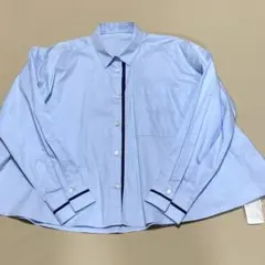 ［新品］nolley's コットンシルケットシャツ　ブルー　フリーサイズのサムネイル