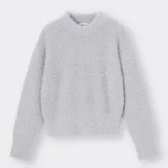 シャイニークルーネックセーター　GU