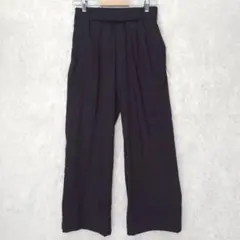 ロペピクニック ワイドパンツ ネイビーL ウエストゴム紐付き　美脚シルエット