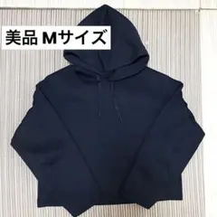 【美品 ユニクロ】ドライスウェット ダンボールパーカ ショート丈 ブラック