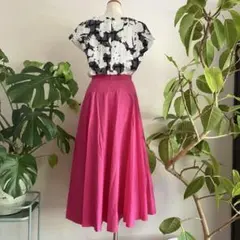 ドゥロワー ピンクフレアロングスカートkt