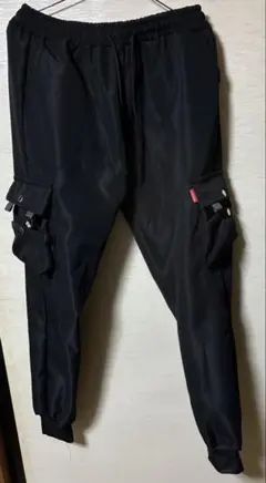 ブラック　カーゴパンツ 2XL 暖パン　ダンスパンツ　裏起毛