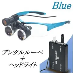 デンタル ルーペ 2.5倍 パープル ライト付 歯科 拡大鏡 角度調整 DIY