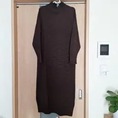 SIMPLICITEダークブラウンニットワンピ