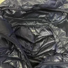 ネイビー フード付きダウンジャケット