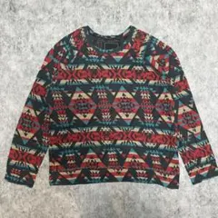 OBEY オベイ 総柄スウェット ネイティブ柄 クルーネック トレーナー