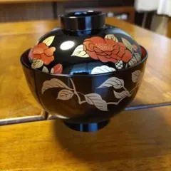 高級　山中塗　漆器　吸物椀　5セット　山茶花　石川県　伝統工芸