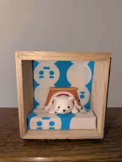 柴犬ボックス　雪　こたつ