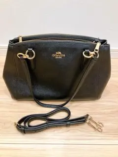 【美品】COACH F57520 黒 ハンドバッグ ゴールド金具　ブラック