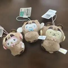 サンリオどうぶつ着ぐるみマスコット　 たぬき編 3体セット