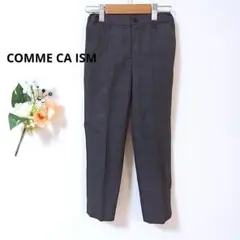 7 コムサイズム チェック柄 スリム フィットパンツ ロゴボタン ポケット