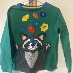 Miniboden アライグマ刺繍 長袖カットソー 110cm