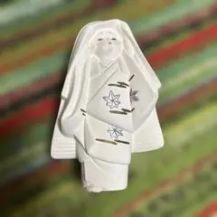 和風 置物 陶器 人形 楓模様