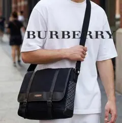 BURBERRY バーバリーブラックレーベル メッセンジャーバッグ ブラックのサムネイル