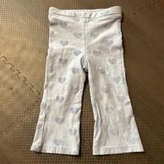 プティマイン　カットフレアパンツ　デニム　ハート柄　80cm ズボン　ボトムス