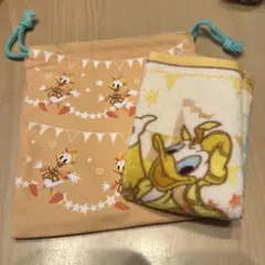 東京ディズニーリゾート 40周年記念 ドナルド　巾着袋とタオルセット