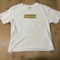 Supreme 상자 로고 티셔츠 골드