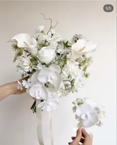 ウェディングブーケ・ブートニアセット　造花