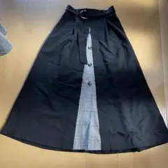 archives ロングフレアスカート ベルト付き チェック