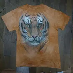 THE MOUNTAIN タイダイ柄 トラ虎 アニマルプリント TシャツM古着Tのサムネイル