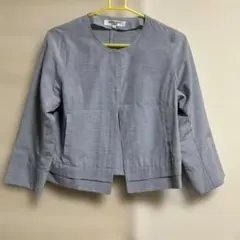 ナチュラルビューティーベーシック シャンブレーブルゾン ジャケット ノーカラー