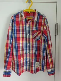 moujonjon チェック柄 長袖シャツ 140