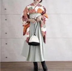 utatane 二尺袖着物　袴　うそつき襦袢　3点セット