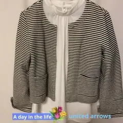 united arrows ノーカラージャケット　ストライプ　美品　ポケット有