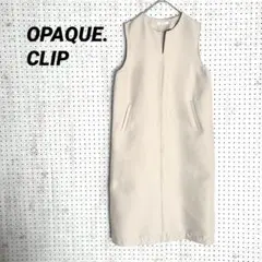 オペークドットクリップ ノースリーブワンピース（L）Iライン ポケット付