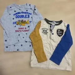 ミキハウス　ダブルビー　ロンT 長袖　カットソー　2枚セット