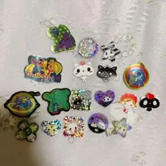 平成レトロフレークシール18枚 グリッター ホログラム