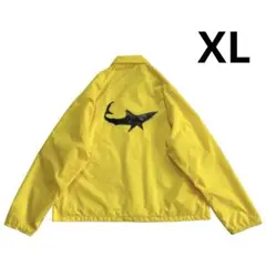 70s 80s USA製 鮫 ナイロン コーチジャケット XL サメ 黄色